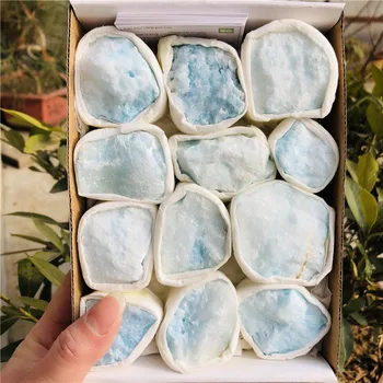 1 кутия Синьо Арагонит Содалит Енергийни Камъни За Гадаене На Чакрите Естествени Камъни, Необработени Минерали Начало Декор