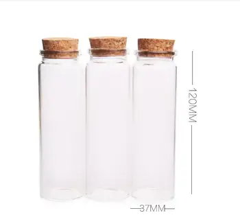 100 бр./лот, 90 мл, прозрачен стъклен съд със запушалка, Стъклен буркан 90 цилиндър, в Стъклена бутилка от 3 грама с дървена запушалка