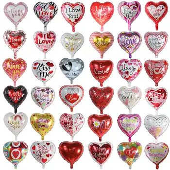 10шт 18 инча обичам Те, Сърцето Балони на Сватбени Подаръци За Свети Валентин Гелиевая Фолио Globos Годеж Сватбени Украси За партита