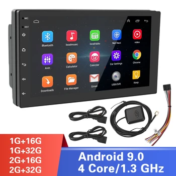 2 Din 1G/2G Универсален Авто Стерео GPS КАРТА на Авто Радио, WIFI, Bluetooth Плейър Android 9,0 4-ядрен Мултимедиен Плейър