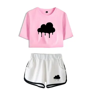 2021 Творчески Комплекти от две части с принтом dixie damelio за момичета, панталони + съкратен блузи, модни градинска облекло в стил харадзюку, Летни Дамски комплекти