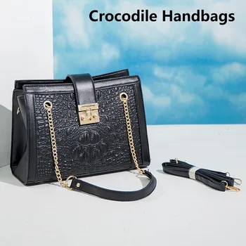 2022 нов дизайн на чанта през рамо с крокодиловым модел премиум портмонета и чанти, луксозни дамски чанти