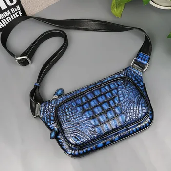 2022 Нова Модерна чанта-месинджър от крокодилска кожа с пискюли, мъжки и дамски Универсална Нагрудная чанта за отдих, чанта от естествена кожа 45