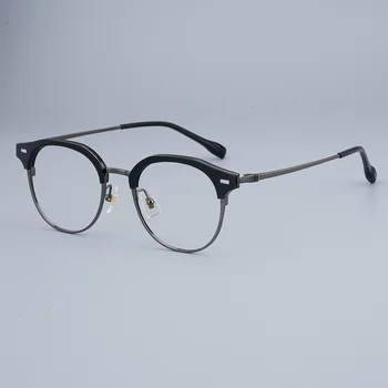 2022 Нови Очила за Мъже, Титанов Ацетатные Овални Рамки, Класически Дизайнерски Маркови и Висококачествени Очила за Късогледство