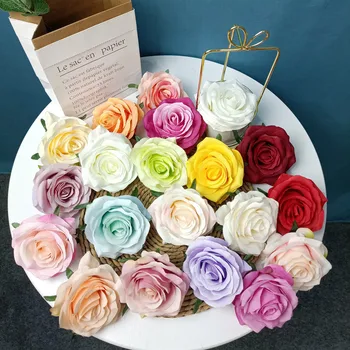 20PCS Изкуствена Роза Главата Копринени Цветя за Сватба Цвете на Стената Фон Украса Договореност Път Води Цветна Топка