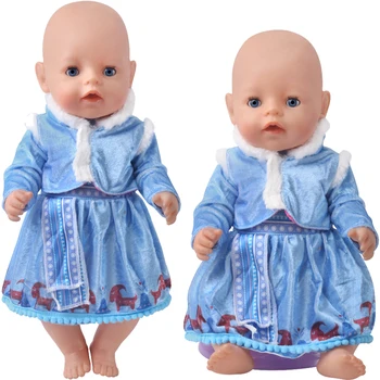 43 См Момче Американски Кукли Дрехи Ледената Принцеса Синя Рокля Родени Детски Играчки Аксесоари, Подходящи 18 Инча Момичетата Кукла f872