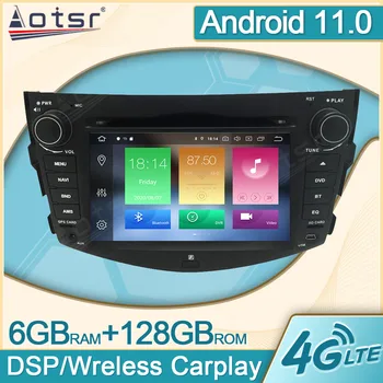 6 + 128 Г Android 11 Мултимедиен Авто Радиоплеер За Toyota RAV4 2006 въз основа на 2007-2012 GPS Navi Видео Carplay DVD Главното устройство ДПС без 2Din