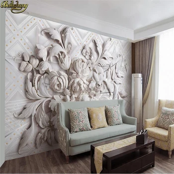 beibehang Индивидуални фотообои стенописи естетически в европейски стил с релефни спалня ресторант фон стенни картини 3D