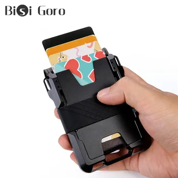 BISI GORO 2021 Нов Мъжки RFID Чантата си Умен ID Държач За Карти от висок Клас Калъф За Лични Карти Новата Модерна Алуминиева Кутия Метален Корпус