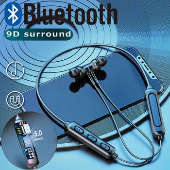 Bluetooth 5,0 Слушалки Стерео Hi-FI Безжична Спортни Слушалки Портативни Водоустойчив Магнитни Слушалки За Бягане