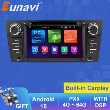 Eunavi Android 10 Авто Радио Мултимедиен Плеър За 3-та серия на BMW E90 E91 E92 E93 318 320 325 1 Din Авто DVD, Радио Аудио WIFI RDS