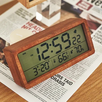 Led Часовници Модерен Прост Студентски Електронен Plug Alarm Clock Огледало На Голям Екран Хол Хотел Температурен Дисплей На Работния Плот