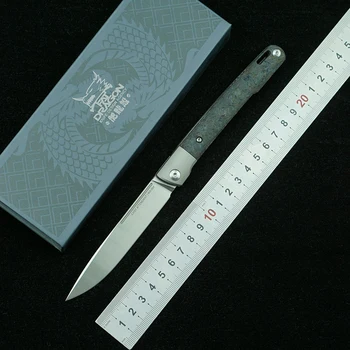 LEMIFSHE сгъваем нож M390 нож от титан/карбон дръжка къмпинг открит оцеляване кухненски художествен плодов нож EDC инструмент