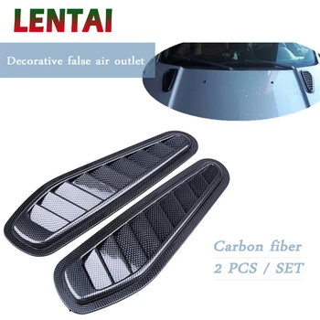 LENTAI 1 комплект Въглеродни Влакна Автомобилен Въздушен Поток отдушник Въздухопровода Качулка Лъжичка Отдушник Капачка на Капака на двигателя За Mercedes W205 W203 Volvo XC90, S60, XC60 Alfa