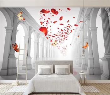 Milofi потребителски нетъкан тапет в европейски стил и романтична сватбена зала хол ТЕЛЕВИЗИЯ фон стенни живопис
