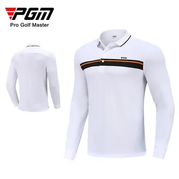 PGM Есенно-зимни дрехи за голф Мъжка тениска с дълъг ръкав и цветни блокчета
