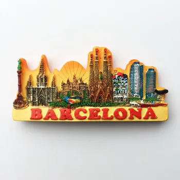 QIQIPP Испания Барселона емблематична сграда стерео магнитен хладилник творчески туристически сувенири свързани подаръци