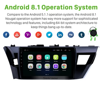 Seicane 10,1 Инча 2din Android 9,1 Авто Радио, Wifi, Bluetooth Мултимедиен Плейър Gps Навигация За 2013 2014 2015 Г. Toyota Corolla