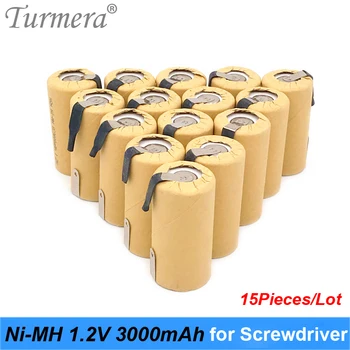 Turmera NI-MH 1.2 Батерия 3000 ма SC3000 заваряване на 18 В 21 В Отвертка Прахосмукачка 1.2 За ni-mh акумулаторна батерия 15 бр