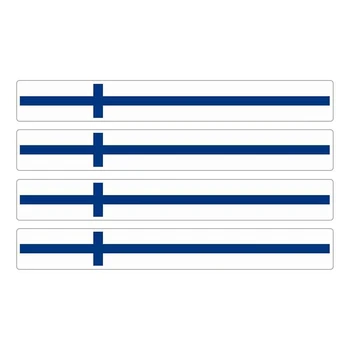 Горещи 4шт Патриотични Етикети Флаг Ленти Винил PVC 13 см Х 1.7 см Автомобил Мотоциклет Отразяваща Тунинг Финландия Автомобили Стикер