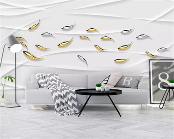 Декоративни тапети Творчески 3D рибен фон рисувани стенни