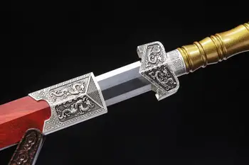 Древен меч УШУ ръчно изработени в стил глефы от Пружинна стомана с прав Нож, фальшион с остър нож
