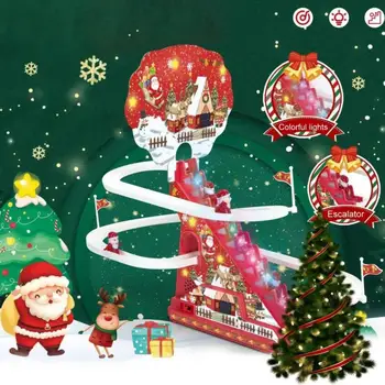 Електрически песен Слайд Дядо Коледа Автоматично Изкачване На Стълби Дистанционно Управление Песен Слайд Забавни Детски Електрически Играчки