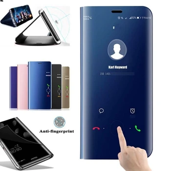 Калъф Skinlee За Samsung Galaxy A22 5G с огледален дисплей, Интелигентен Официален Калъф с Панти капак и Стойка, Калъф-стойка За Samsung A22 4G, Калъф