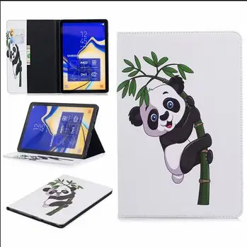 Калъф за Samsung Galaxy Tab A 10,5 2018 SM-T590 SM-T595 T590 T595 С принтом животни и цветя, кожен калъф-стойка, калъф + Дръжка