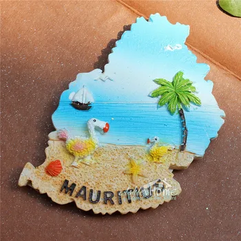 Карта на остров Мавриций Птицата Додо Туристически Туристически Сувенир Подарък 3D Смола Магнит За Хладилник Стикер За Хладилник