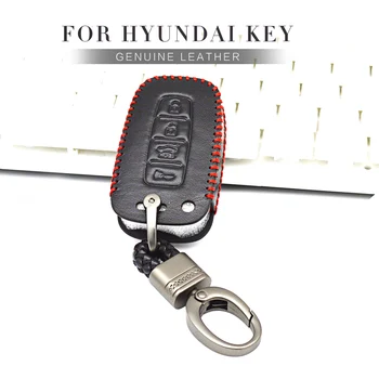 Кожен Калъф За Ключове на Автомобила Hyundai Solaris I10 I20 I40 IX25 IX35 Creta Santa Fe Elantra Tucson 2017 Аксесоари За Ключове