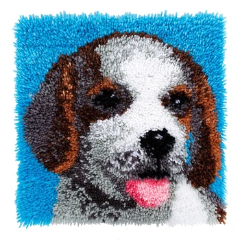 Комплекти Куки с капаче, Предварително отпечатана Рисунка на Кученце на Платно, Комплект за Бродиране на Килими 