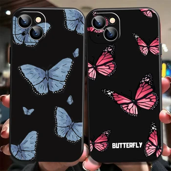 Красива Пеперуда За iPhone 14 13 12 11 Pro Mini X XR XS Max SE 2020 7 8 Плюс Калъф За Телефон TPU Shell Противоударные Седалките на Корпуса