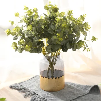 Моделиране на 16 Глави Растения с Паричен Лист Изкуствени Цветя за Декорация на Дома, Външно Оформление на Фалшиви Растения Домашни Сватбени Аксесоари
