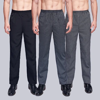 Мъжки ластични Панталони на готвач Работни Костюми, За да се Изяви В Хотел Ресторант за Обществено Хранене Работно Облекло Кухненски Униформи Панталони За Трапезария
