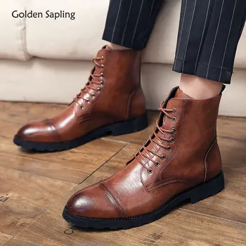 Мъжки обувки Челси Golden Sapling, Модни кожени обувки, удобни за мъже ботильоны, обувки за Почивка, класически официални модела обувки