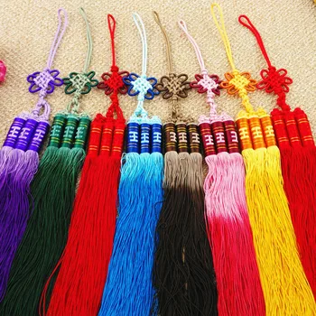 Набор от градиентных метлица с един възел, Дълга метла с ръчно изработени с пискюл наклон цвят, Размахване с китайски шапки