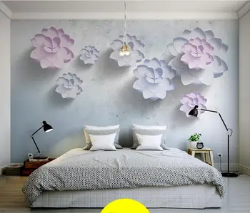 Най-новите 3D стерео прости обикновена цветя модерни тапети, хол с телевизор, разтегателен стени детска спалня големи стенописи papel de parede