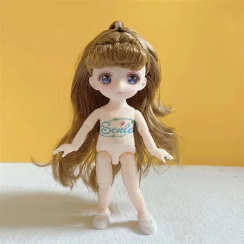 Нова 16 см Кукла BJD, 13 Подвижни стави, 6-инчов Комична Кукла с гол Лице, 3D Очите, Модни дрехи за Момичета, Играчка за облекло, Подарък за Подарък