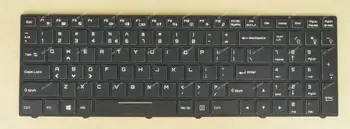 Новата клавиатура QWERTY на американски и английски език за лаптоп Clevo N870EJ1 N871EJ1 N870EK1 N871EK1, Пълна е с Цветна ПОДСВЕТКА, Черна Рамка Черен