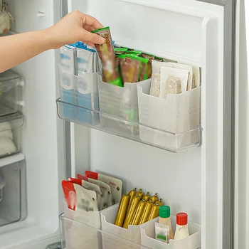 Органайзер За Съхранение на Кутия За Съхранение на Хладилника 11.8*12.5*9.8 Класификация на Храните Плодове Разни ПП Страничната Задвижваната Бистра