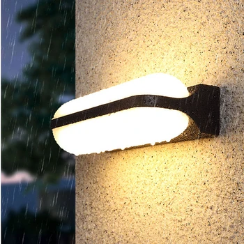 Открит е Водоустойчив, с монтиран на стената Лампа 12 W 24 Watt LED Аплици Двор Градина Стенни осветителни Тела Външно Осветление от Алуминий IP65 Верандата Парк Проход