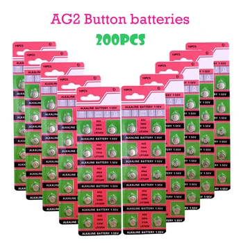 Отстъпка AG2 200 бр 1,55 В Алкална Батерия LR726 396 SR726 196 SG2 SR9 726 LR59 Батерии За Часовници, Играчки, Дистанционни Управления