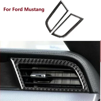 Подходящ За Ford Mustang 2015-2020 Въглеродни Влакна арматурното табло, Климатик Вентилационна Стикер Изход ac Рамка Интериор Интериор