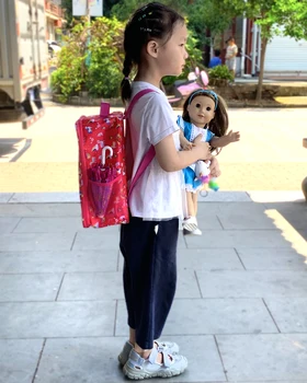 Раница, която може да носи 18-инчови кукла, Cartoony Раница За Малки Момчета и Момичета, детска градина, прекрасен училище Раница, Детски Подарък