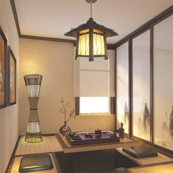 Селска бамбук стана лампа, коридор, коридор, тераса, китайски антикварен градина, ресторант, кабинет, лампа, къща, градини