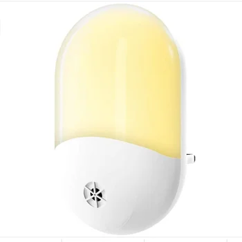 Сензор за Осветеност Нощно ЕС/САЩ/Великобритания Подключаемая Led Лампа За Малки Деца Топло Бяла Светлина За Антре Спални Гараж Коридор Кухня
