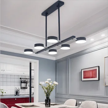 Скандинавска led полилей в стил loft за хранене, модерен минималистичен кръгла лампа, метална боя с творческа индивидуалност, бар полилей