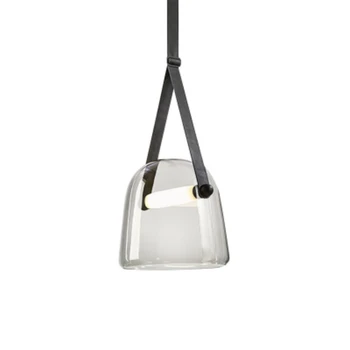 Скандинавски минималистичен дизайн led прозрачен сив стъклена лампа с една глава kroonluchter блясък полилей