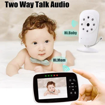 Следи Бебето, 3.2 Инча Детска Електронна Бавачка Радио Видеоклипове Гледане На Деца Инфрачервен Мониторинг На Температурата Камера За Сигурност Два Начина На Разговор